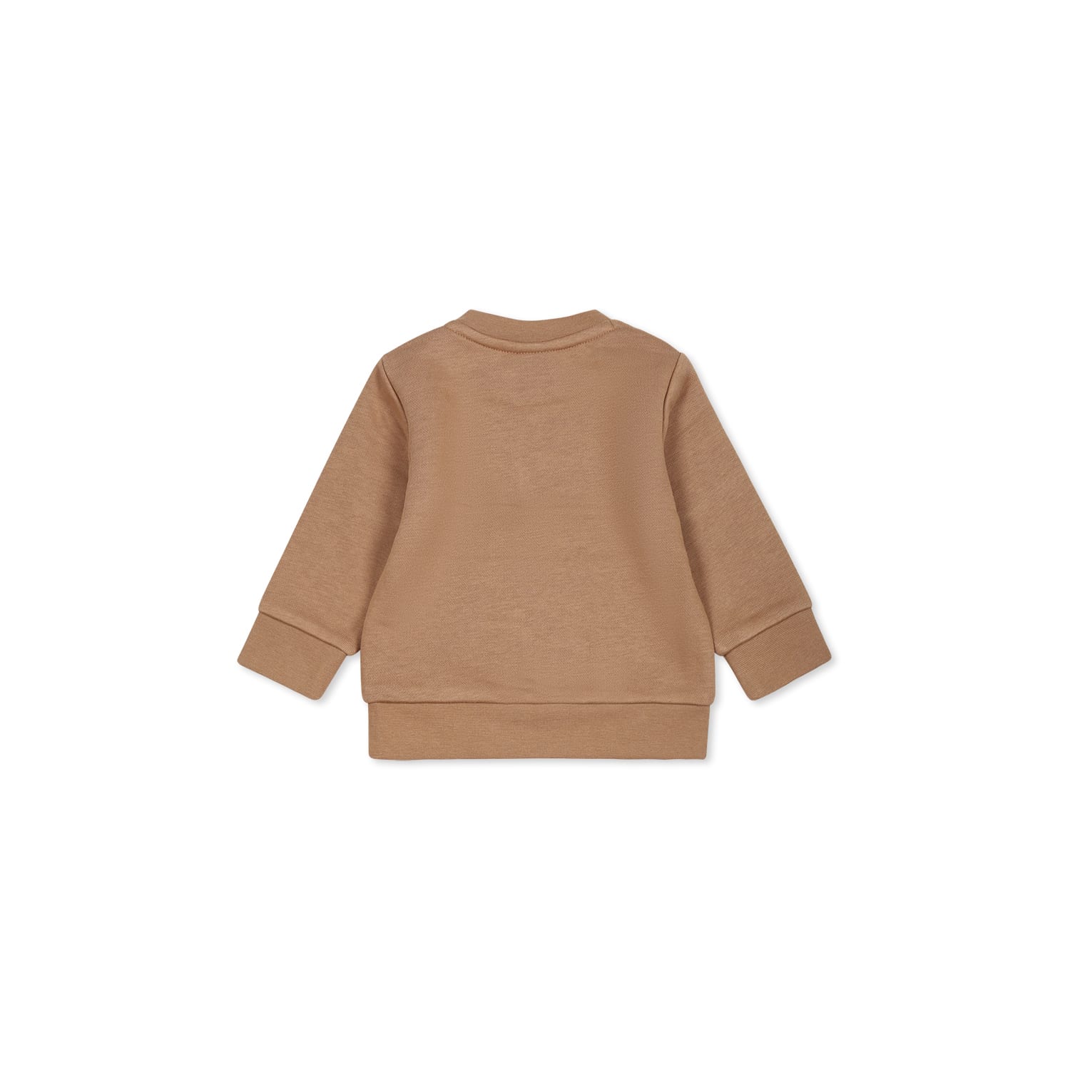 Hugo Boss Beige Sweatshirt For Baby Boy With Logo In Beige
