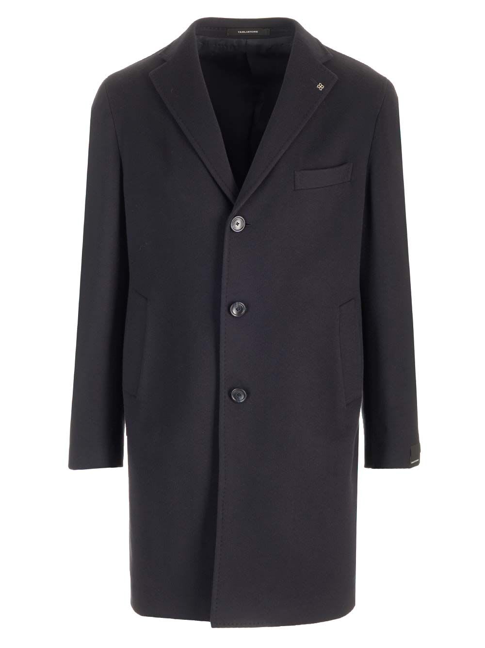 Shop Tagliatore Wool And Cashmere Coat In Blue