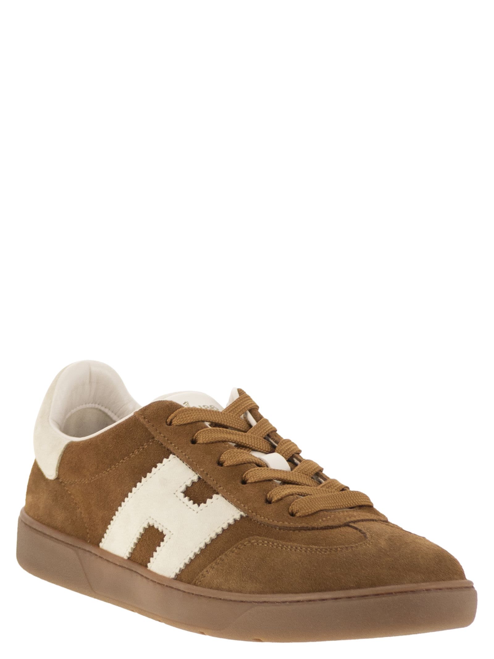 Hogan Cool Beige Suede Sneakers In Brown