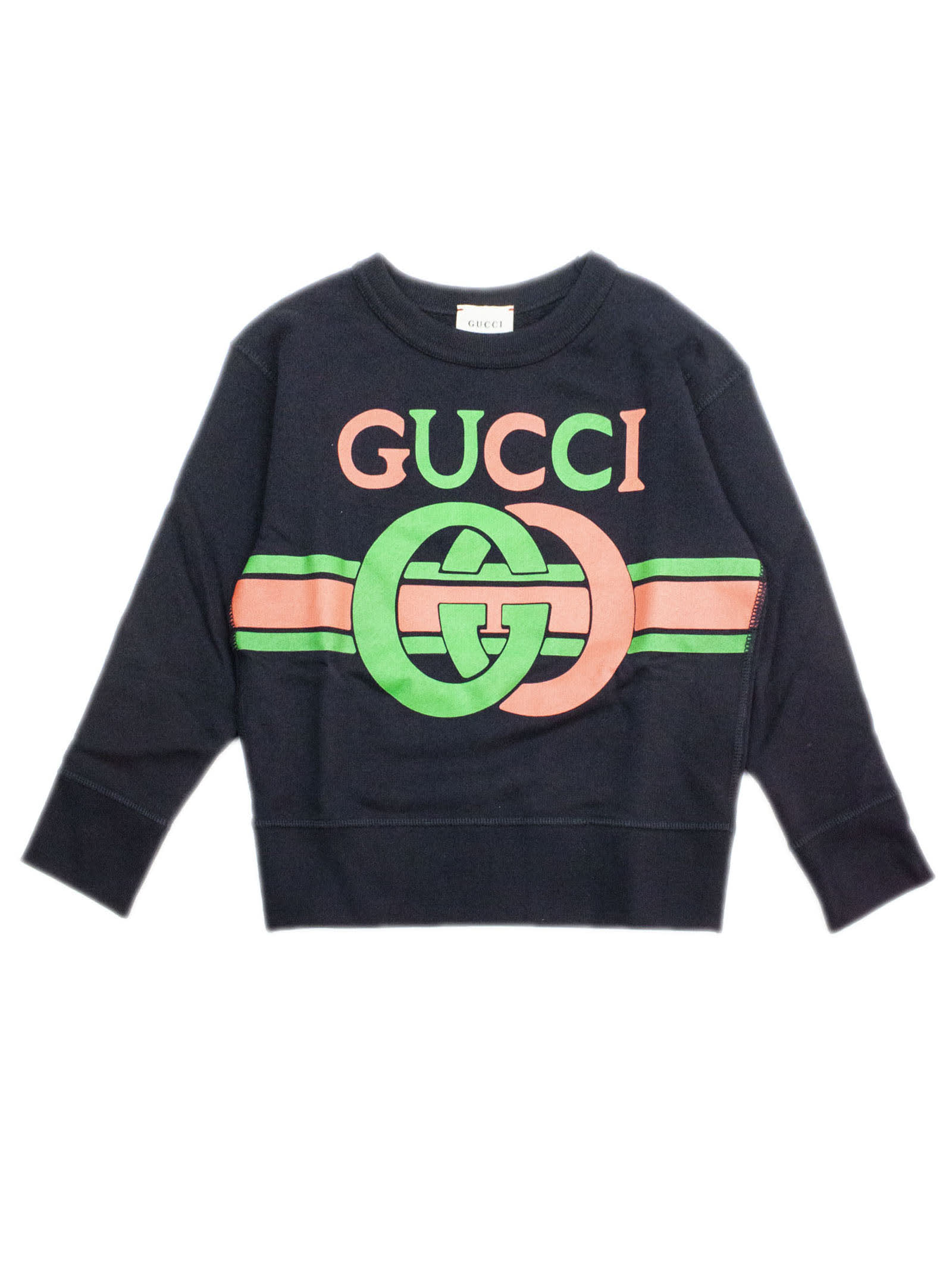 Gucci Blue Felted Cotton Sweatshirt