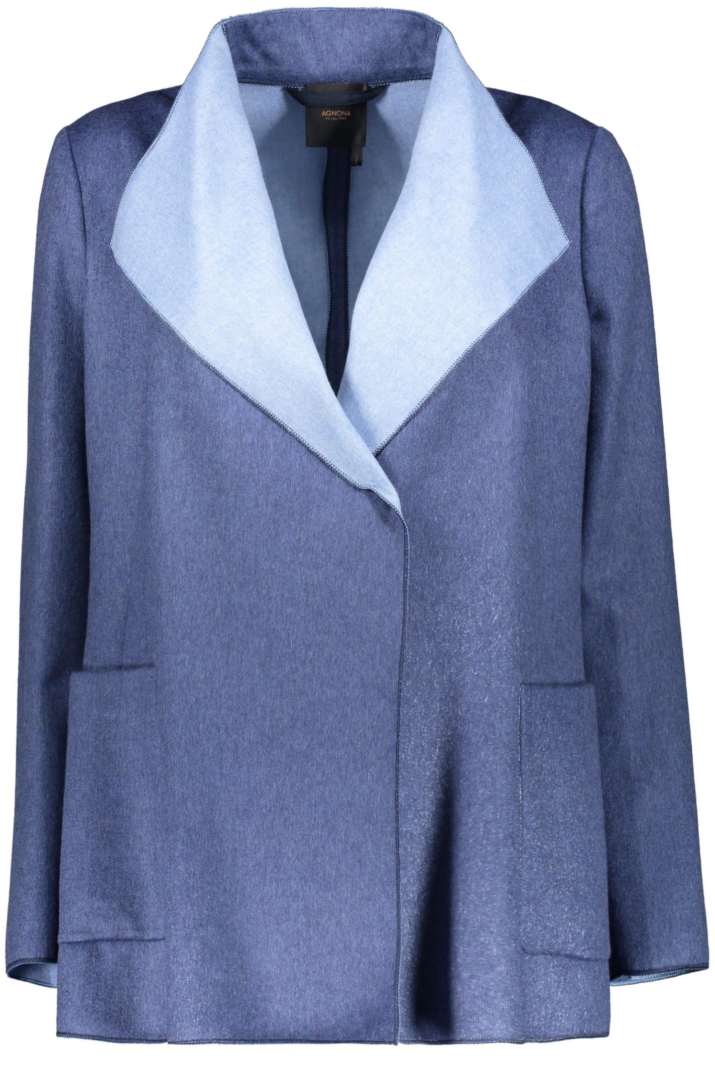 Shop Agnona Cashmere Jacket In Blue
