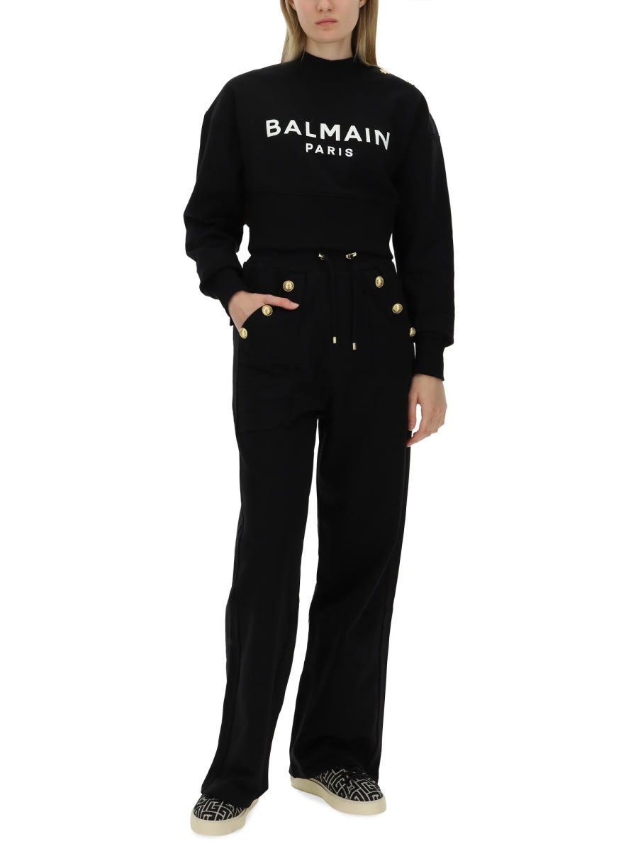 Shop Balmain Jogging Pants In Black