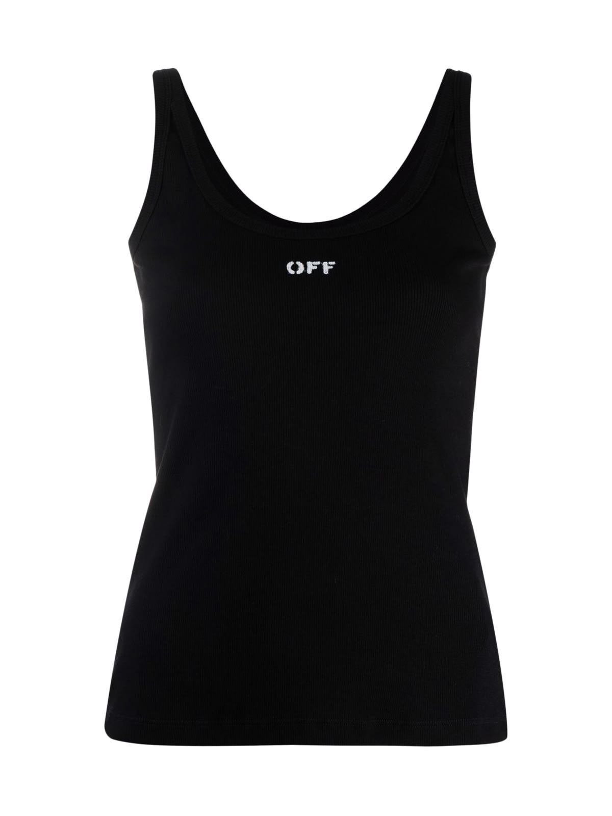Off-White Basic Ribbed Tank Top