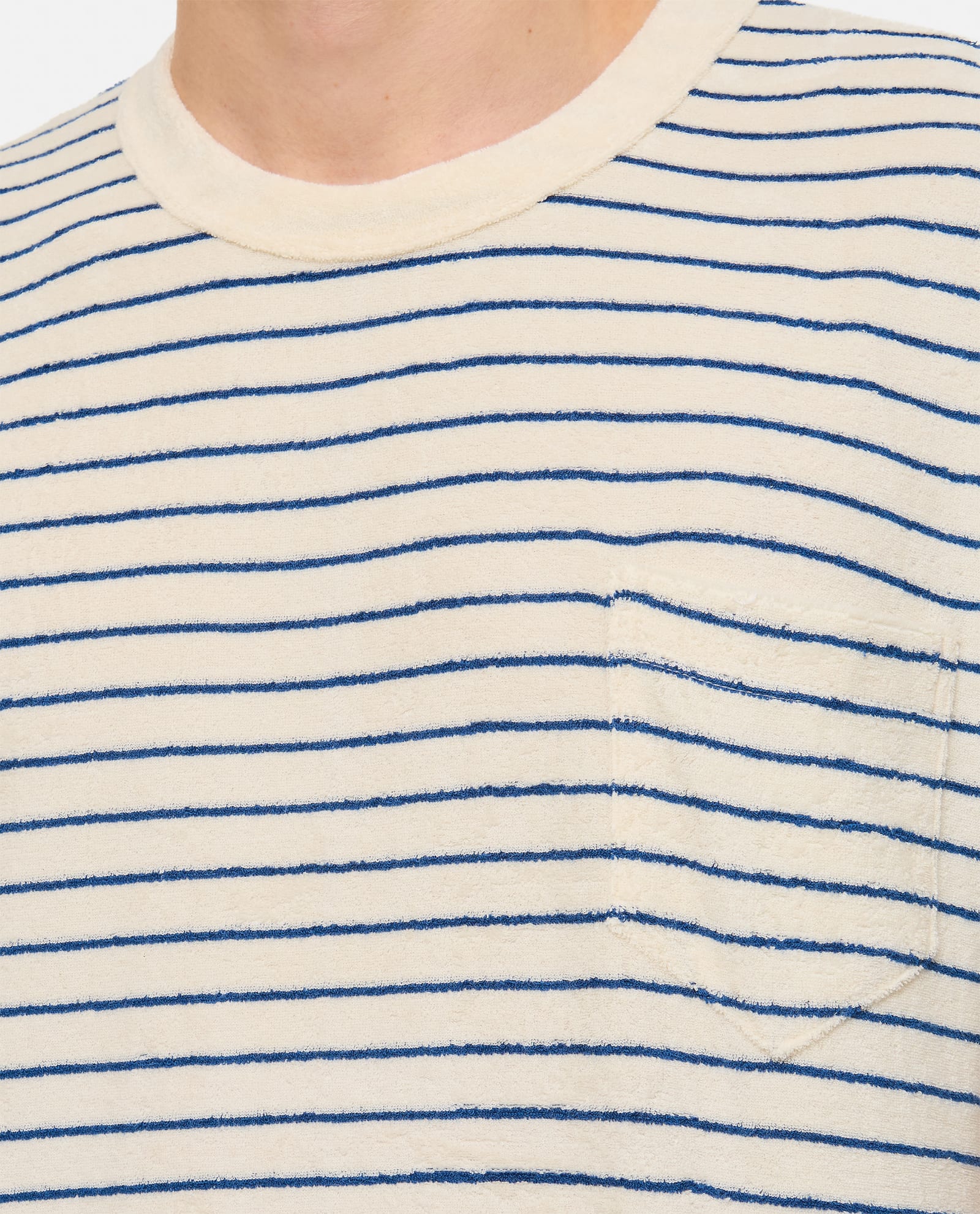 Shop Howlin' Stripes Cotton T-shirt In Blue