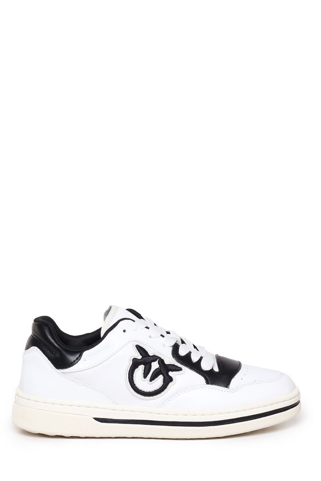 Shop Pinko Mandy 01 Logo Embroidered Two-tone Sneakers