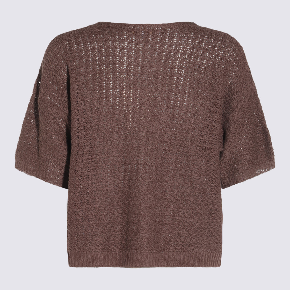 Antonelli Brown Linen And Cotton Top