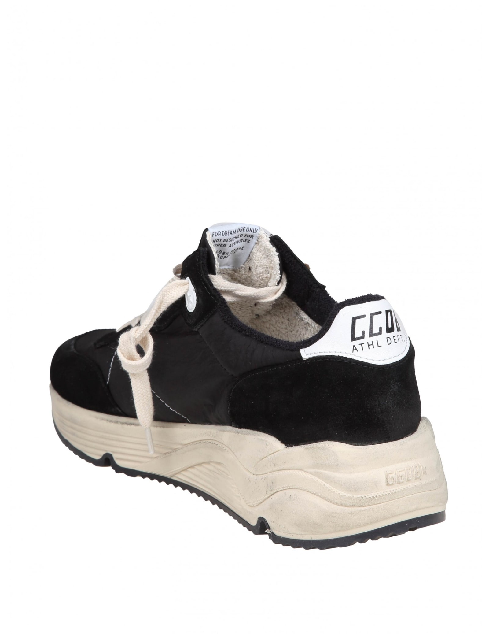 Shop Golden Goose Running Sun Sneakers In Suede Color Black/white