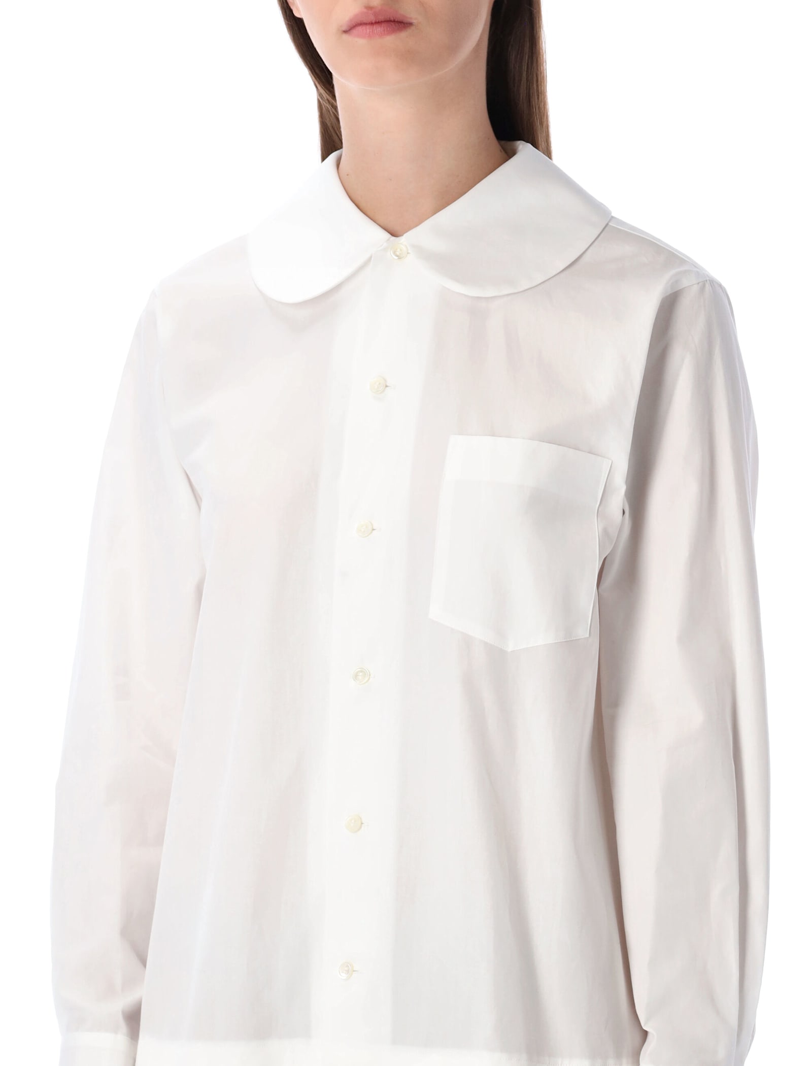 Comme Des Garcons Girl Comme Des Garçons Girl Cotton Shirt Dress In White