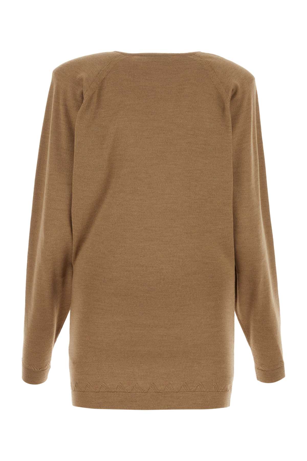 Shop Attico Camel Wool Bequiri Sweater