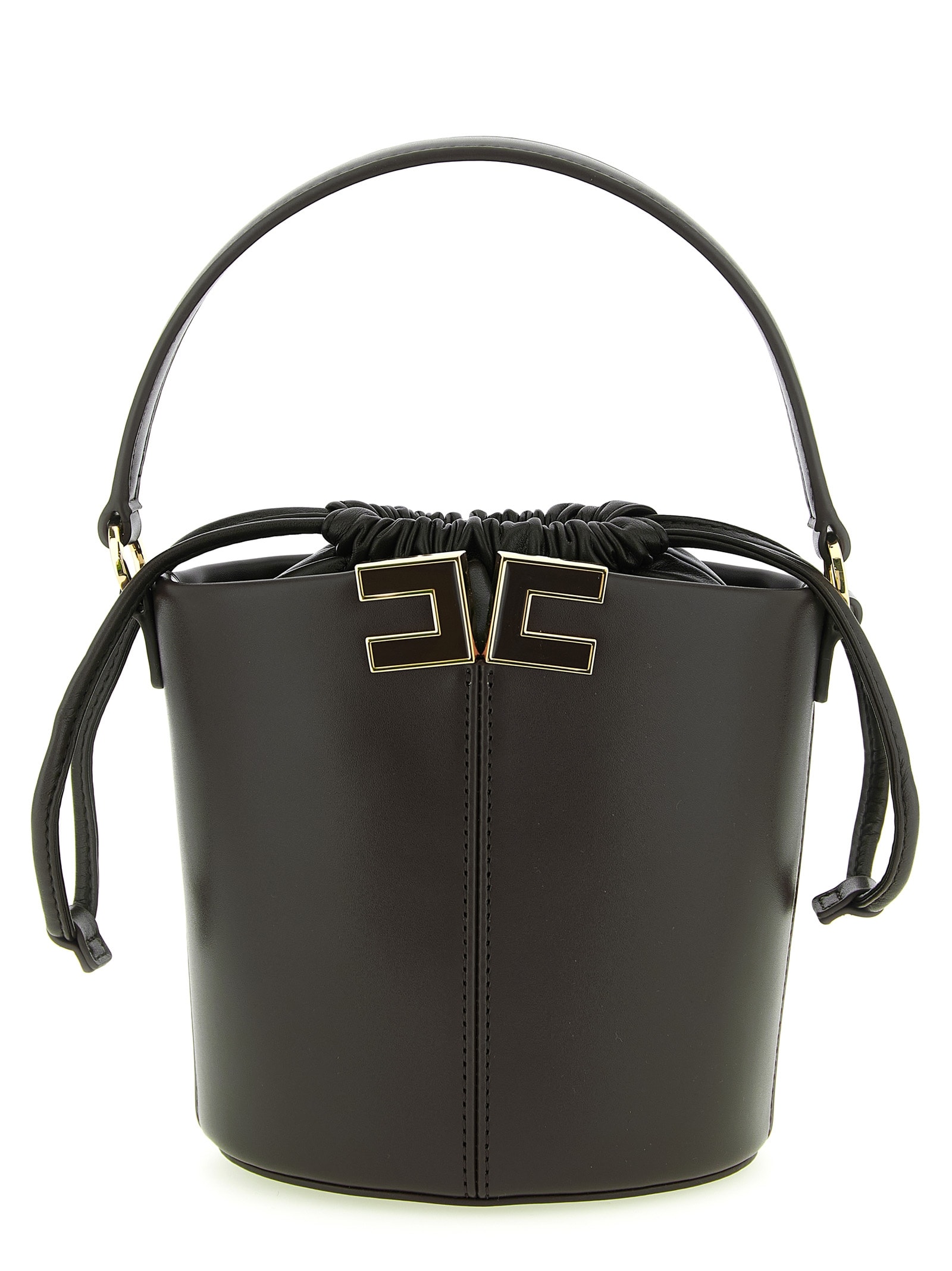 Elisabetta Franchi Logo-plaque Drawstring Mini Bucket Bag