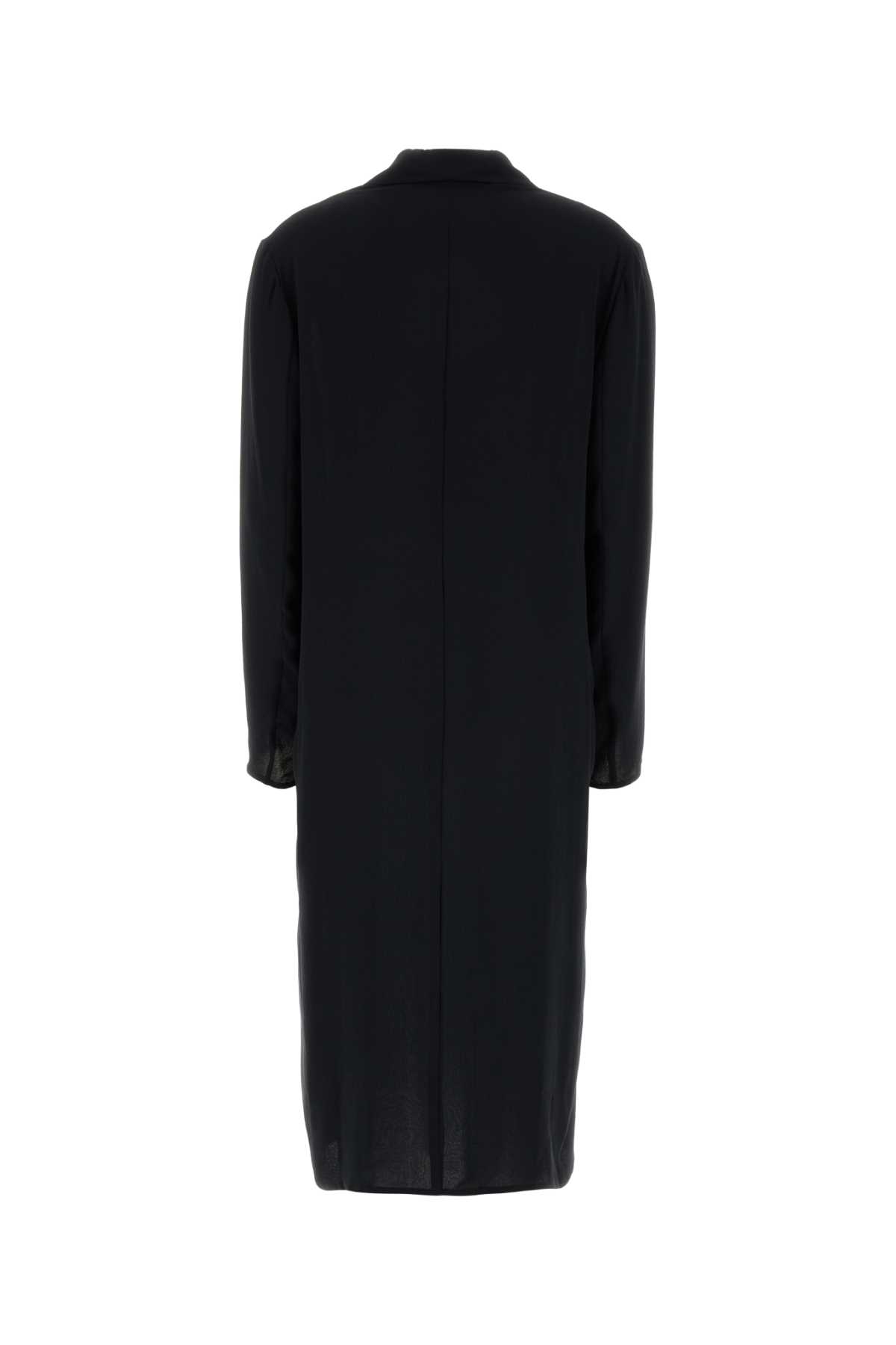 Alberta Ferretti Silk Georgette Coat Coats And Trench Coats Black In Black
