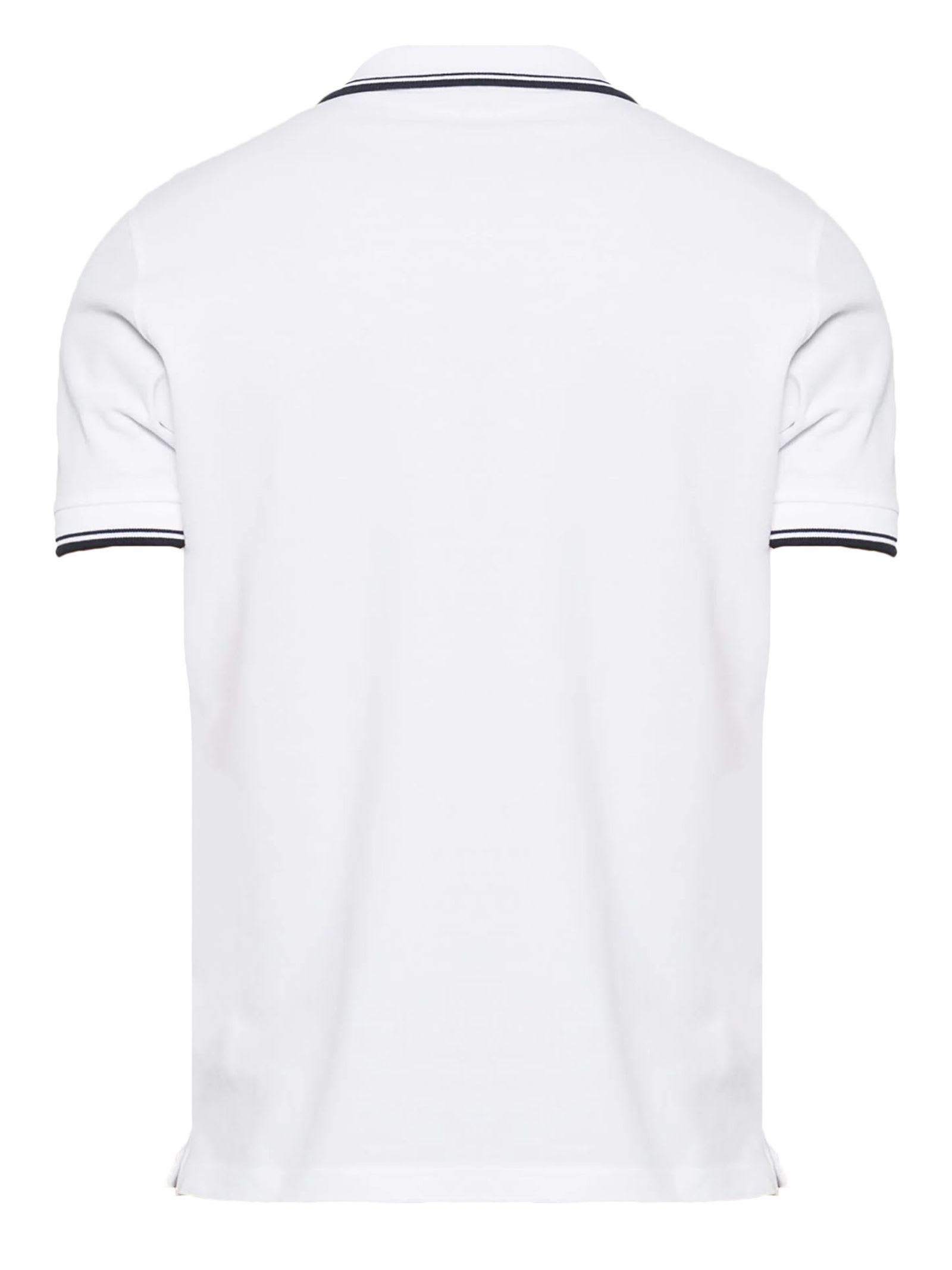 Shop Fay White Cotton Polo Shirt