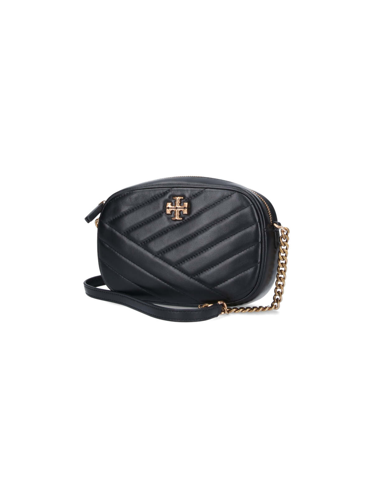 Shop Tory Burch Kira Chevron Camera Shoulder Bag In Black