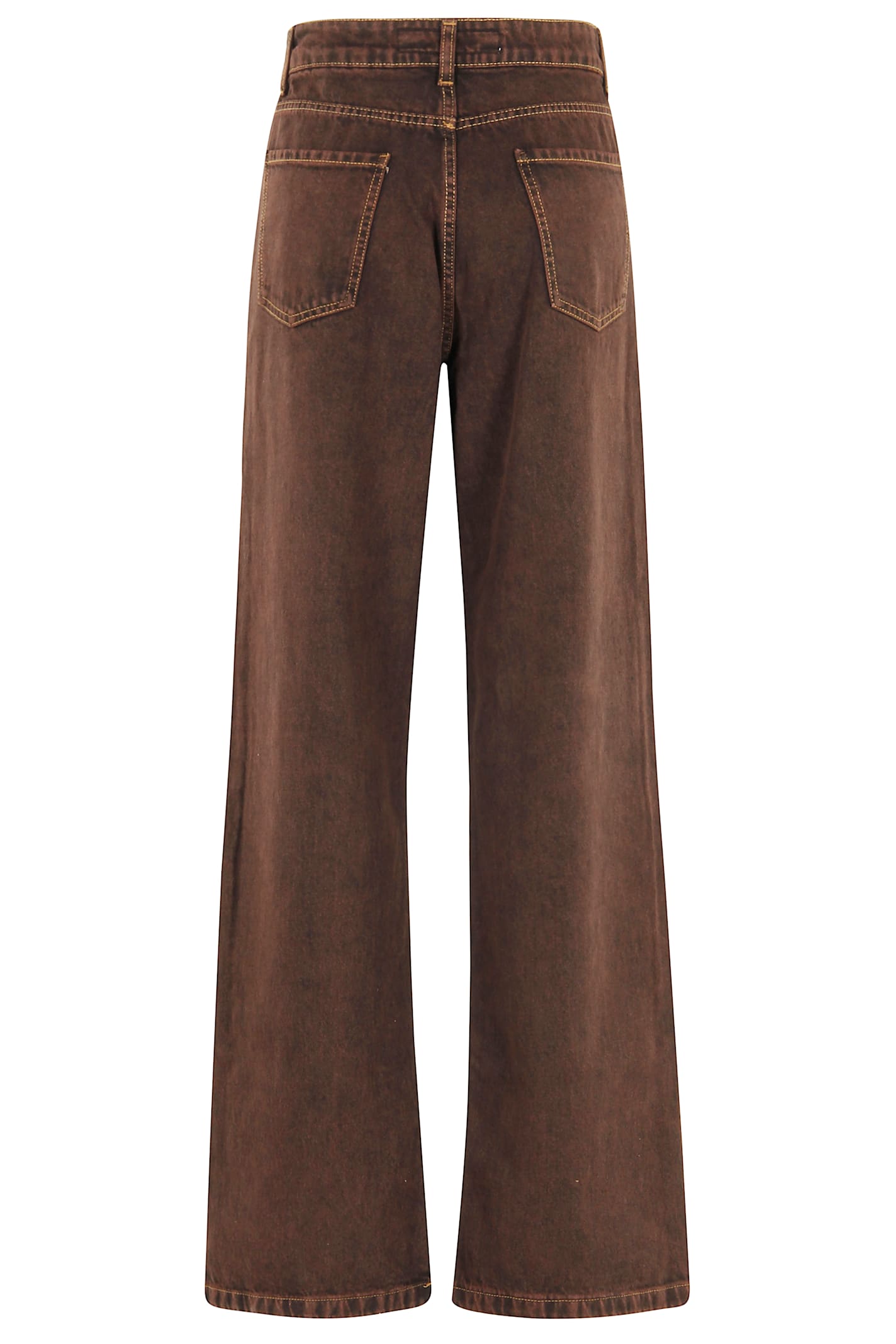 Federica Tosi Jeans Carry Over 5 Tasche In Brown