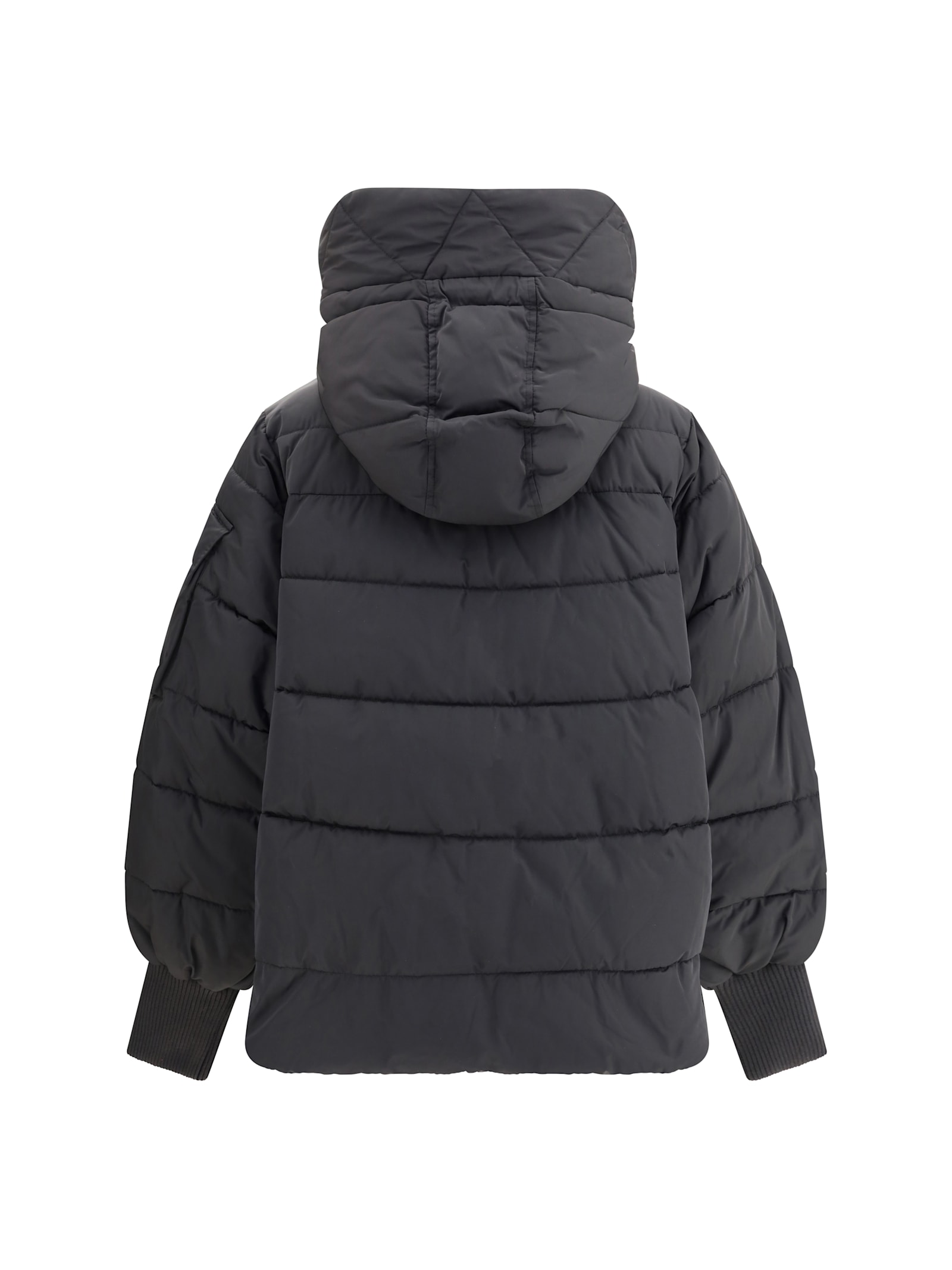 Pinko Technical Canvas Jacket With Hood In Black