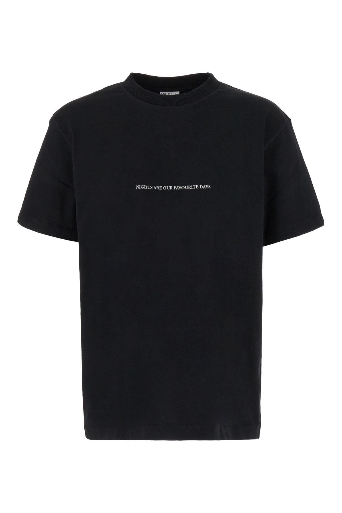 Marcelo Burlon County Of Milan Black Stretch Cotton Party Quote T-shirt In Black White