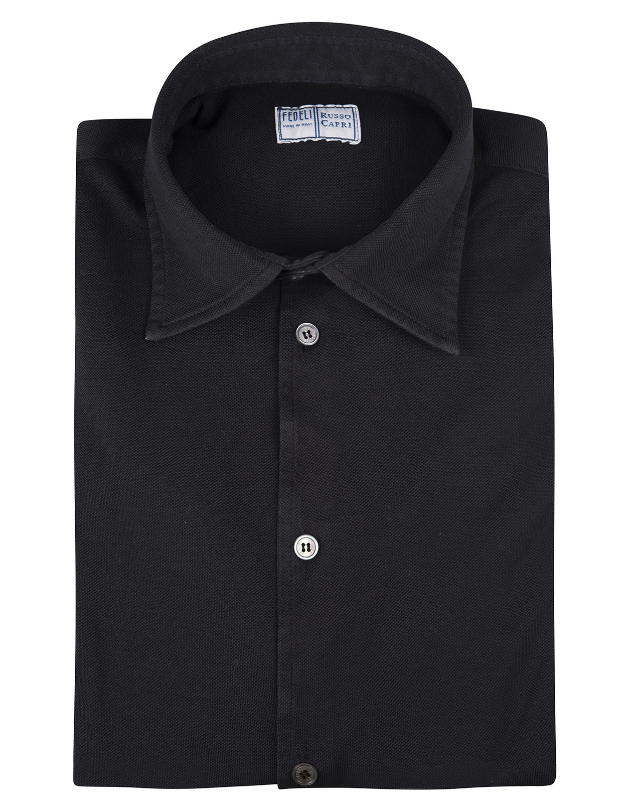 Shop Fedeli Teorema Shirt In Black Cotton Piqué