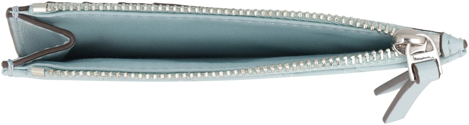 Tory Burch Fleming Quilted Leather Card Holder In Light Blue