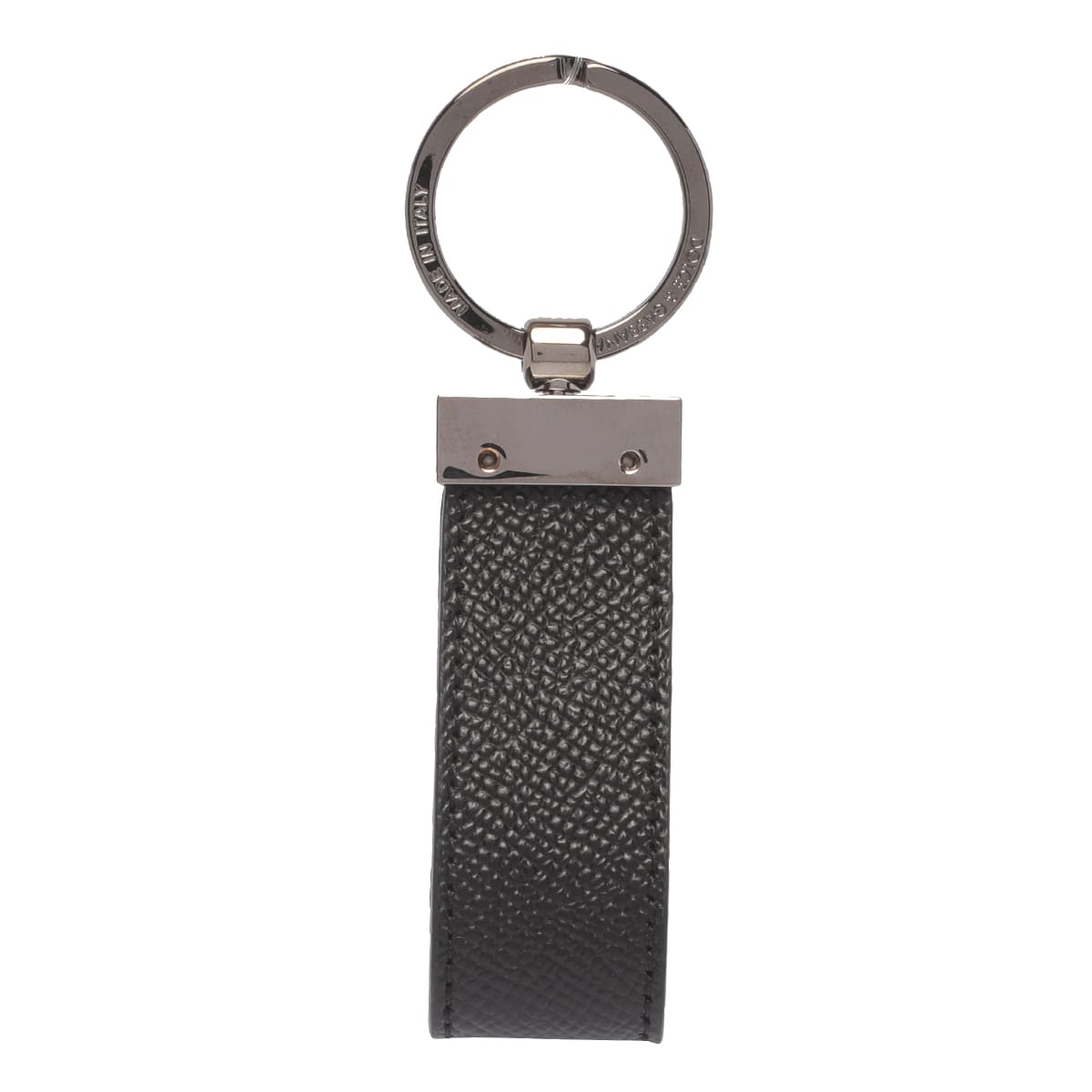 Shop Dolce & Gabbana Logo Plaque Keyring In Nero