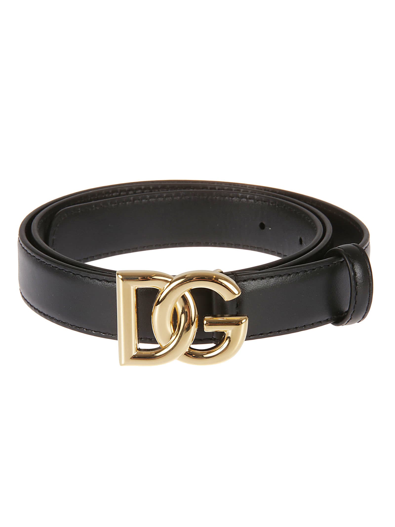 Shop Dolce & Gabbana Logo Buckle Belt In Black