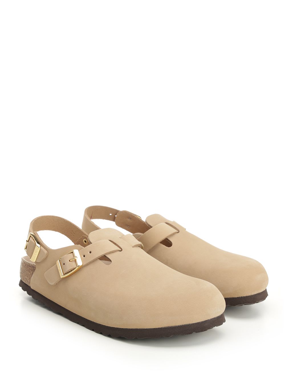 Birkenstock Nubuk Leather Tokio Clog Shoes In Sandcastle