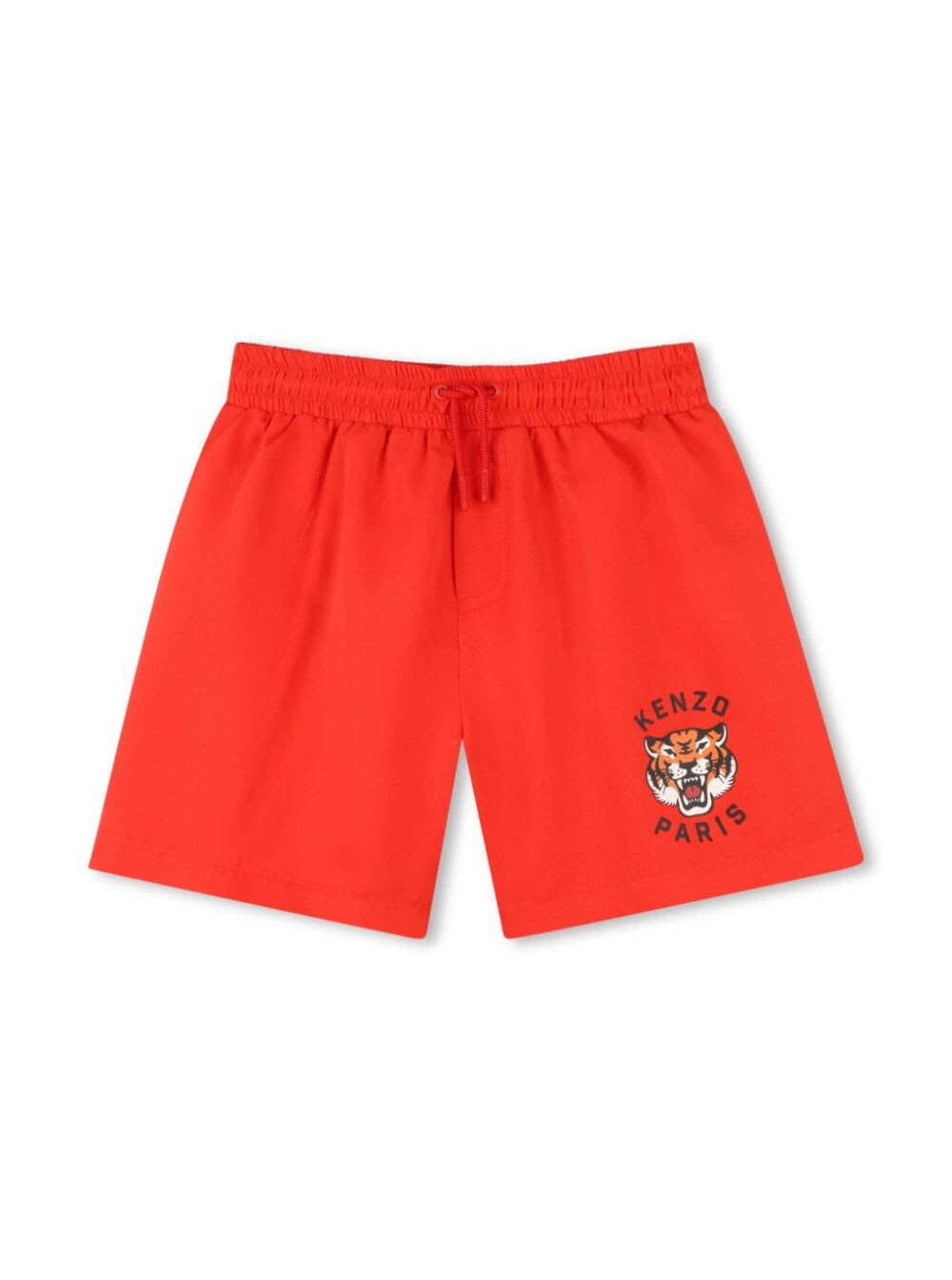 Kenzo Elastic Waist Swimming Trunks In Red