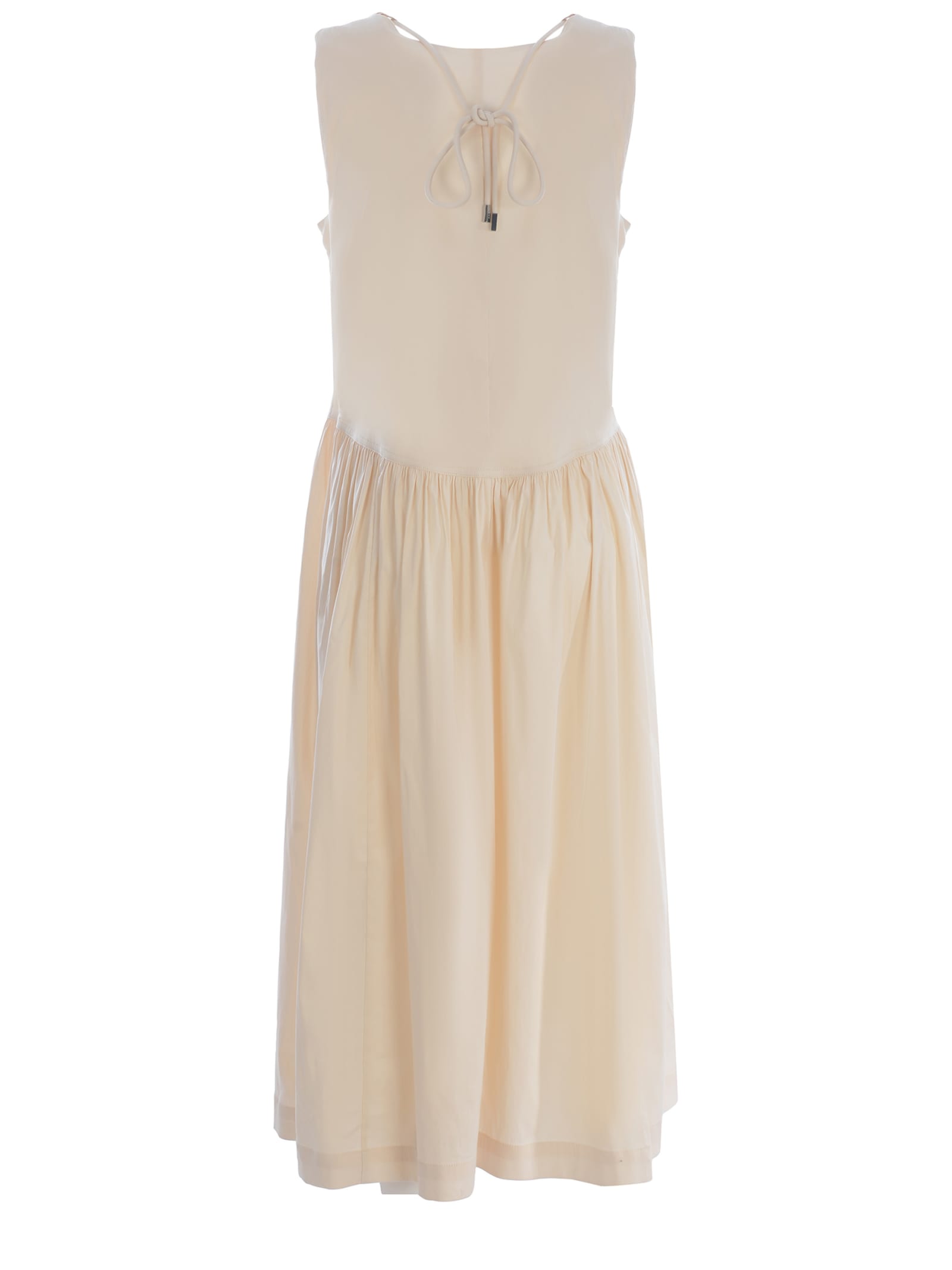 Shop Pinko Midi Dress Anonymous Made Of Poplin In Ivory