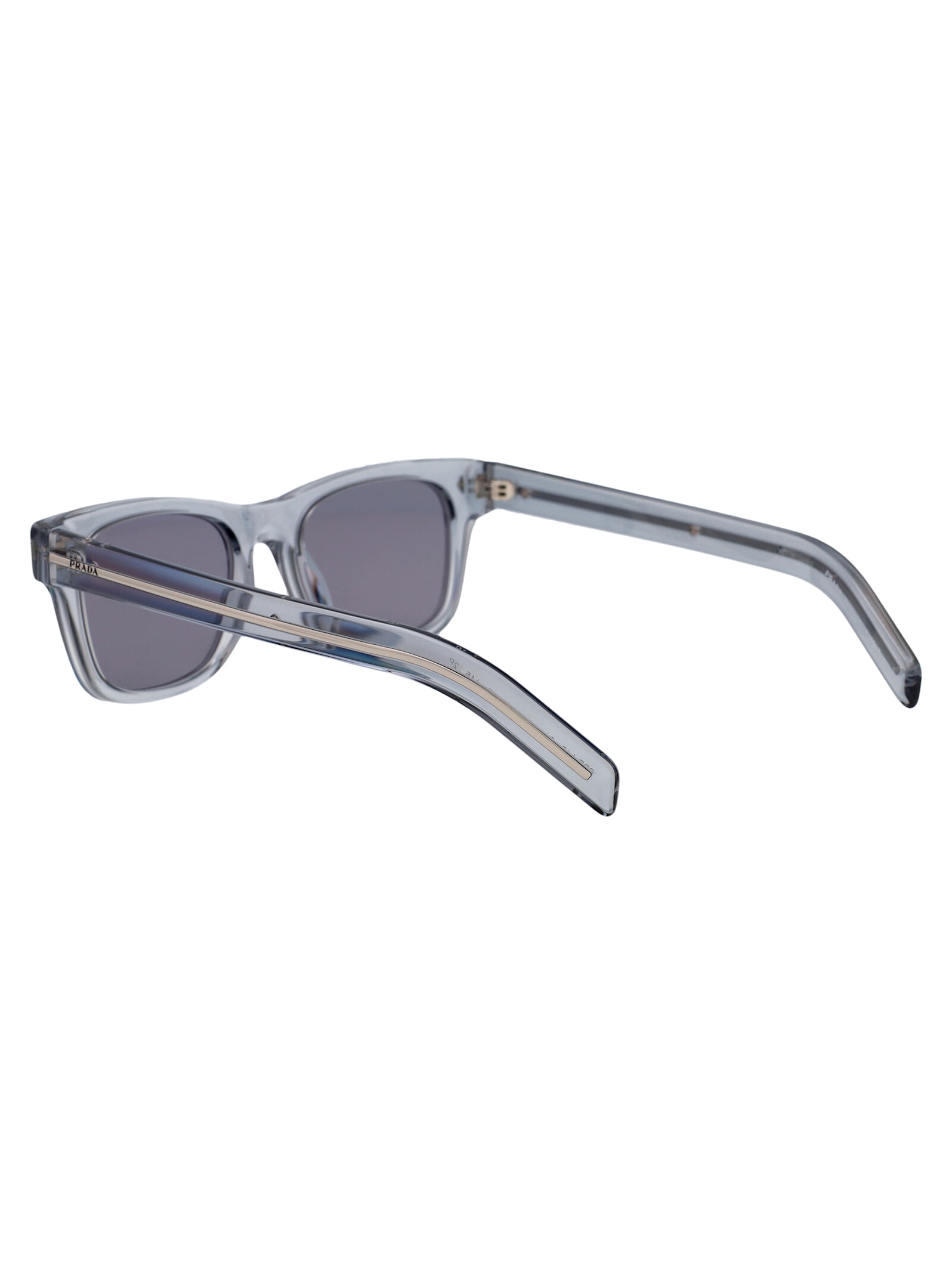 Prada Womens Pr A17s Square-frame Acetate Sunglasses Blue In 19t80f Transparent Azure