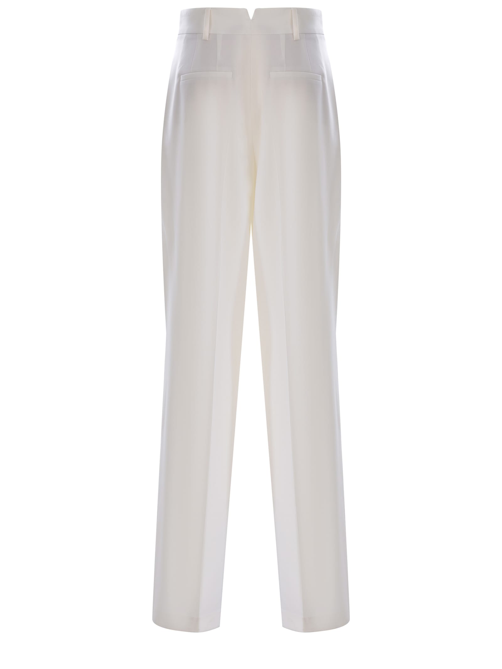 Shop Manuel Ritz Trousers  Made Of Wool Canvas In Off White