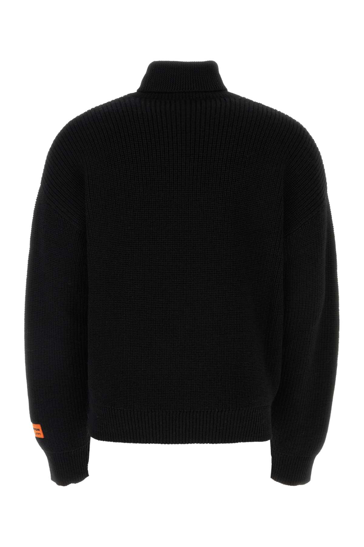 Heron Preston Black Wool Sweater In Blackwhite