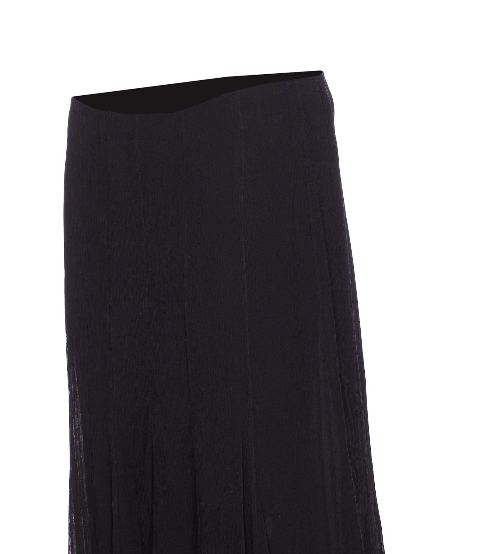 Chloé Chloè Silk Long Skirt In Black