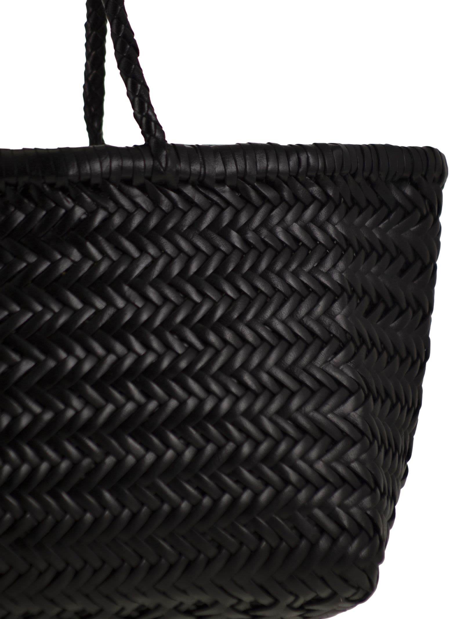 Dragon Diffusion Triple Jump Small - Woven Leather Bag In Black