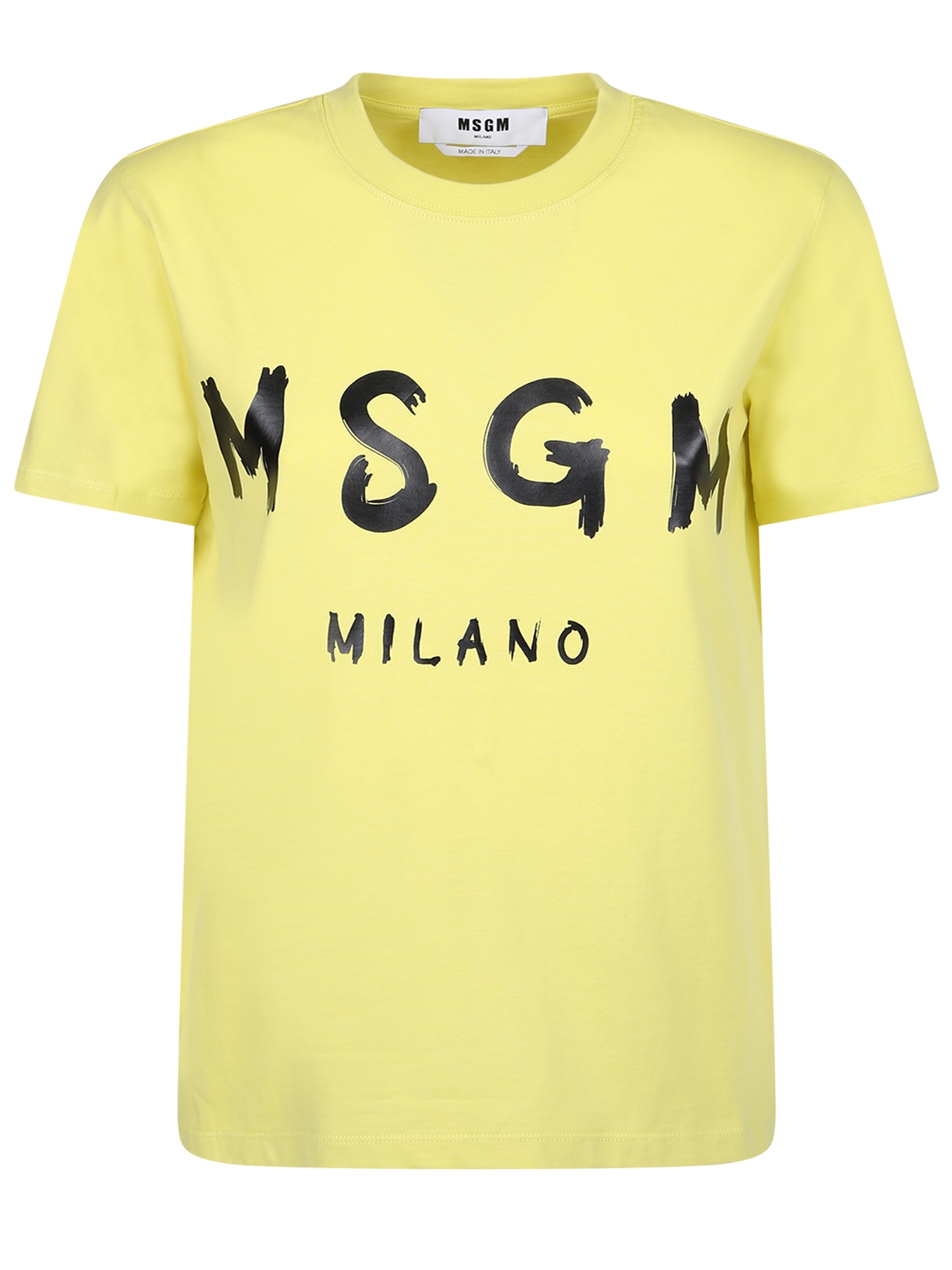 Msgm Printed T-shirt In Yellow