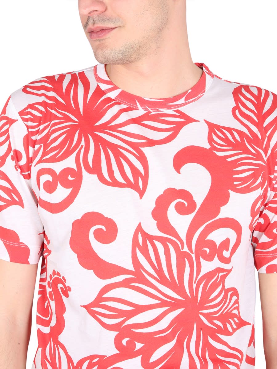 Dries Van Noten Neutral Floral Print Short Sleeved Shirt - Men's - Cotton In Orange