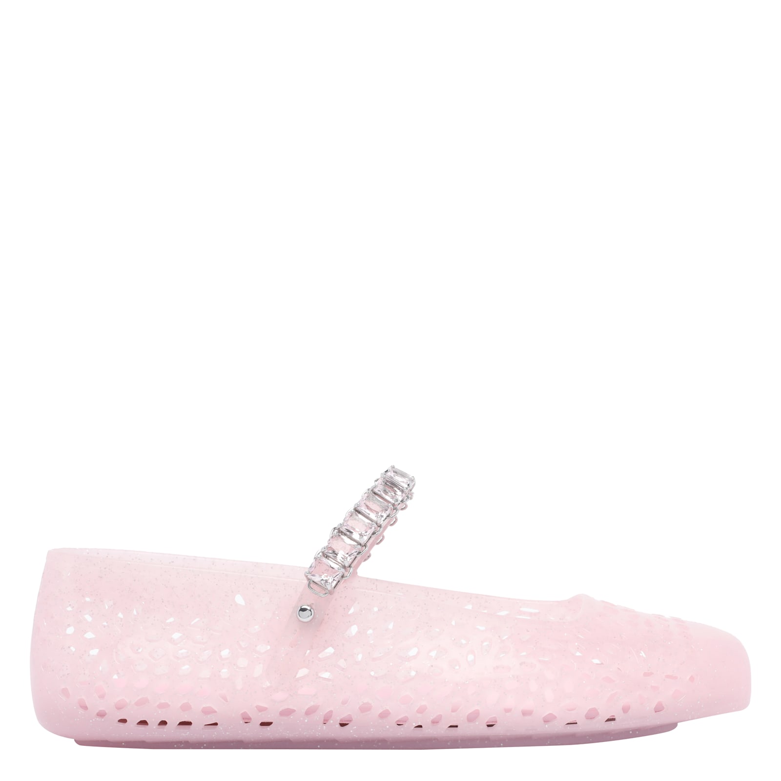 Jimmy Choo Jelly Embellished Pu Mary Jane Flats