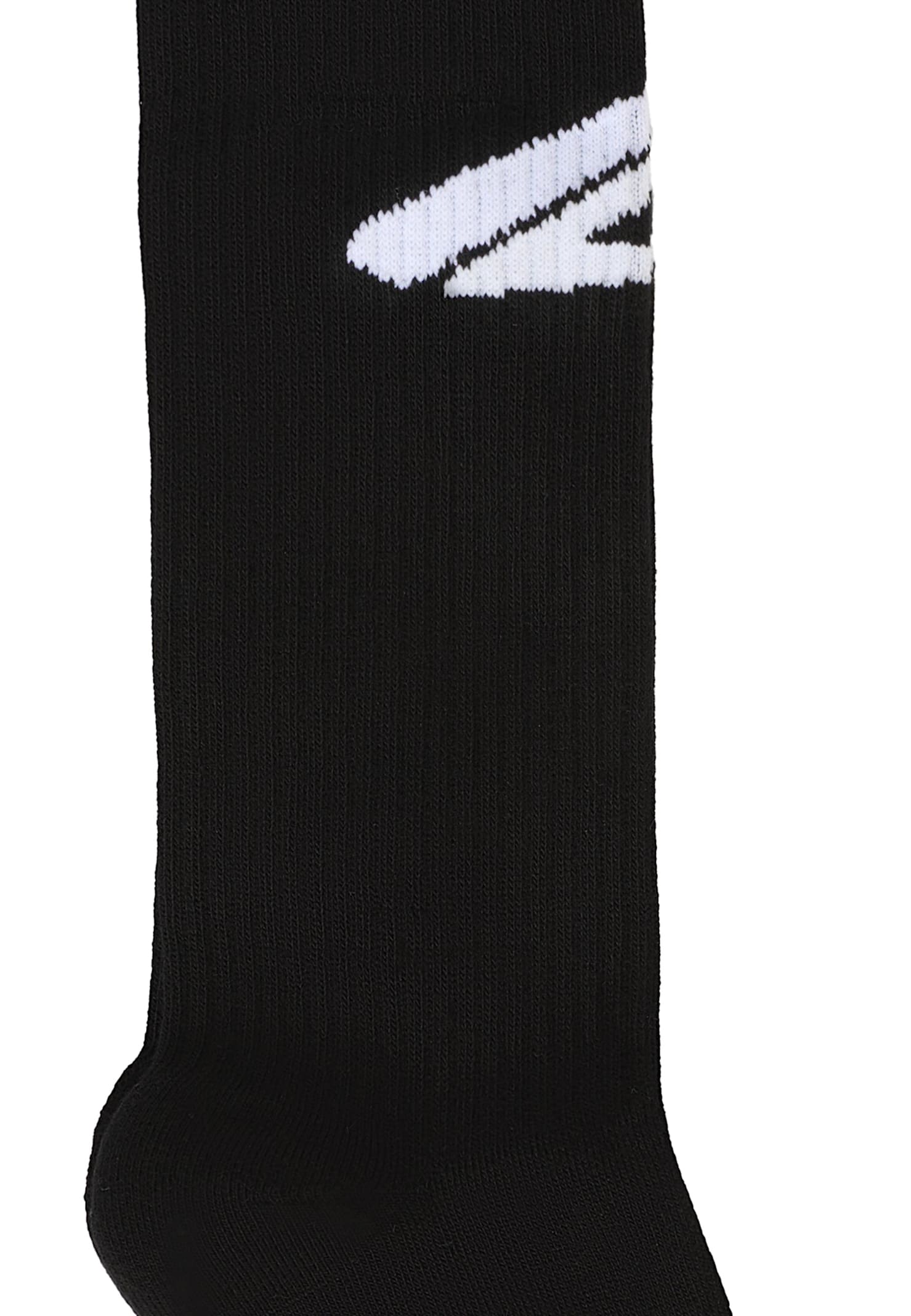 Dsquared2 Black Socks For Boy With White Logo In Black