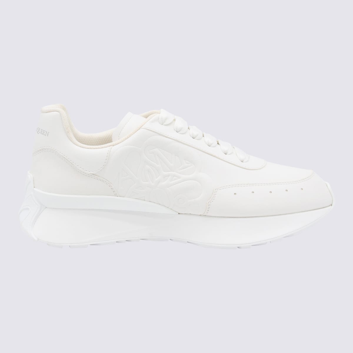 Alexander Mcqueen White Leather Sneakers In White/white