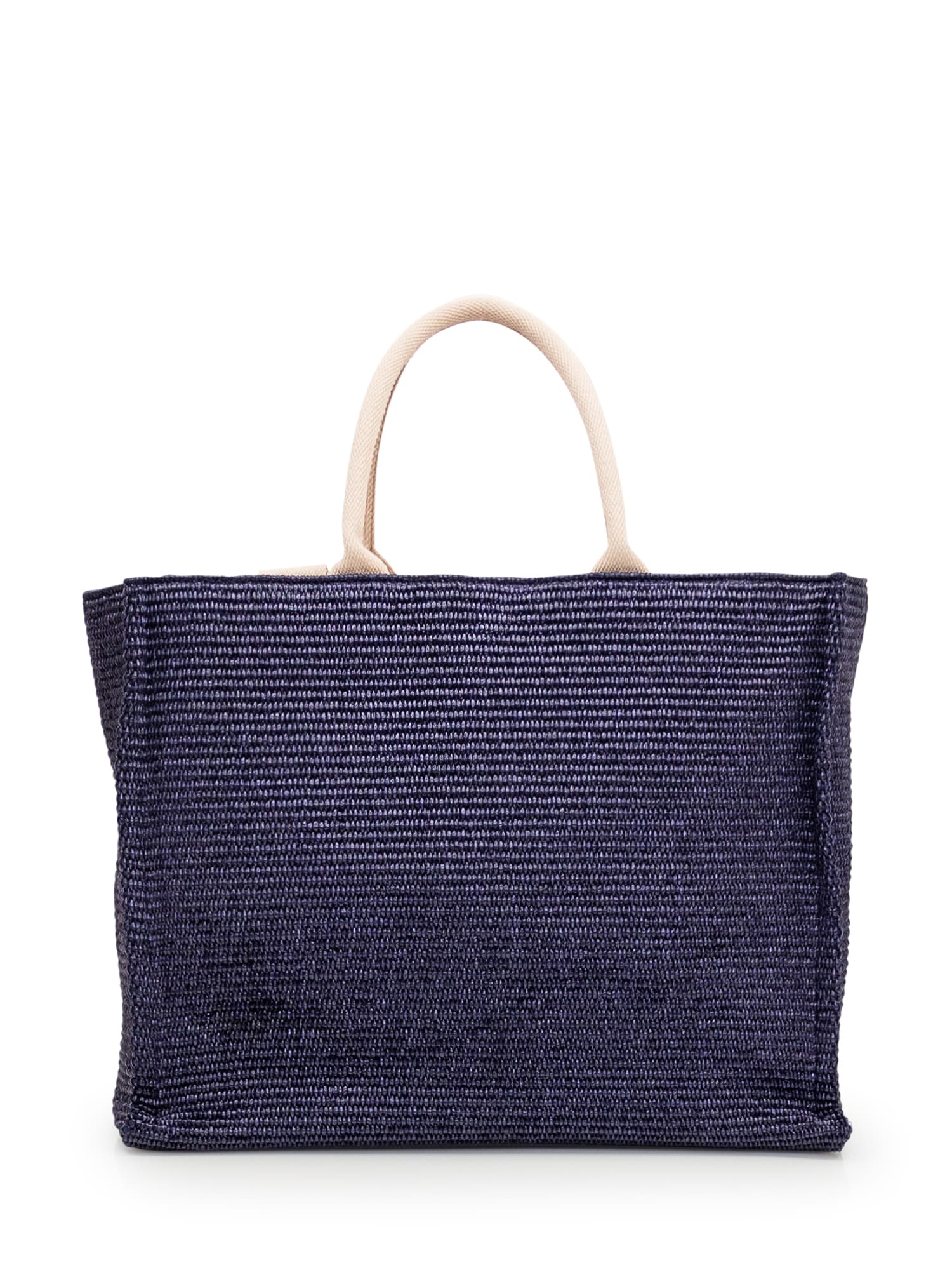 Shop Marni Large Bag In Raffia In Ultramarine