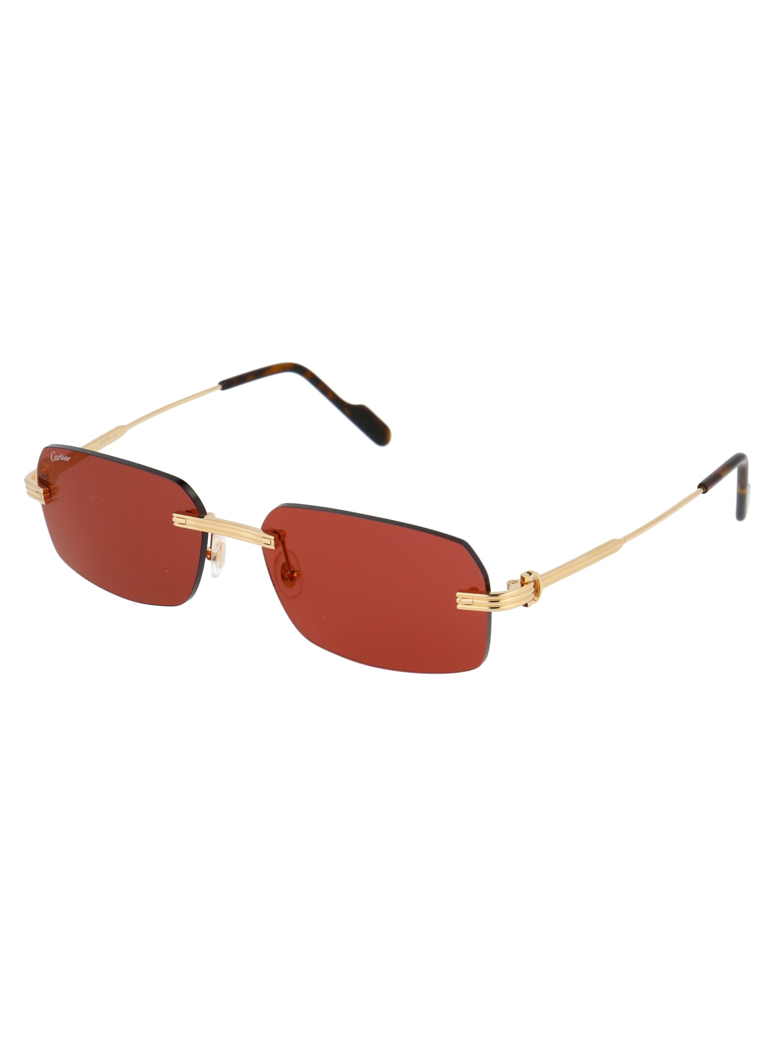 Shop Cartier Ct0271s Sunglasses In 004 Gold Gold Red