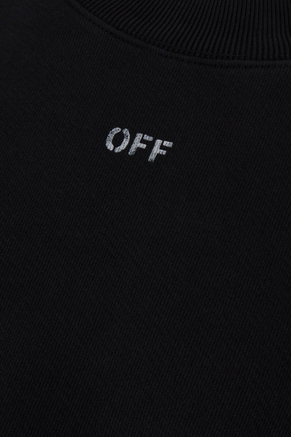 Shop Off-white Black Stretch Cotton Sweatshirt In Nero