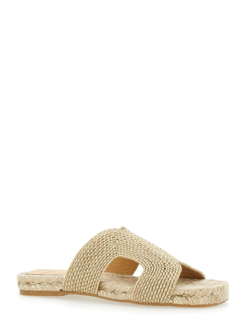 CASTAñER PURI BEIGE SANDALS WITH OPEN TOE AND FLAT SOLE IN FABRIC WOMAN