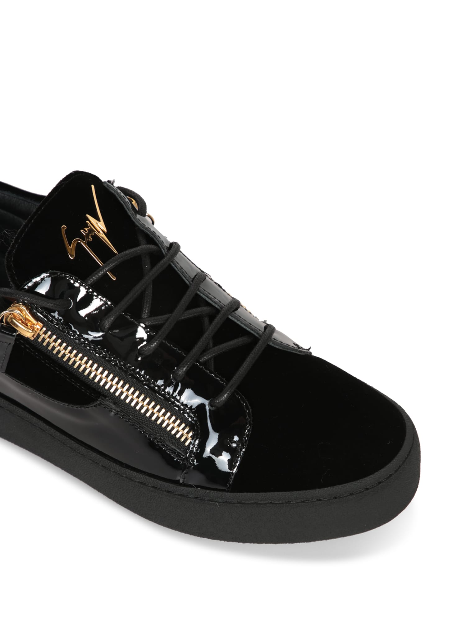 Shop Giuseppe Zanotti Frankiezip Vern Black Sneakers