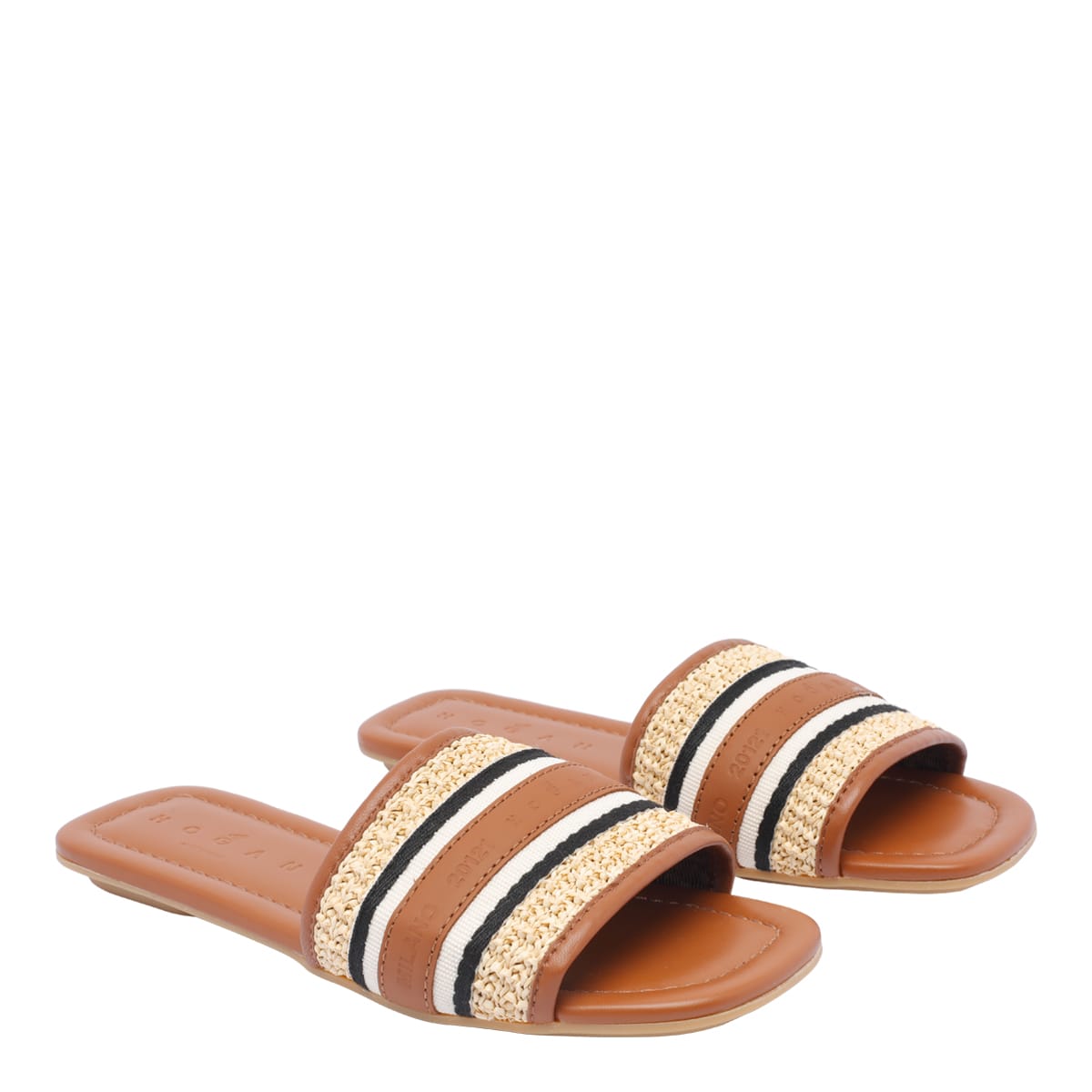 Shop Hogan Sandals In Brown