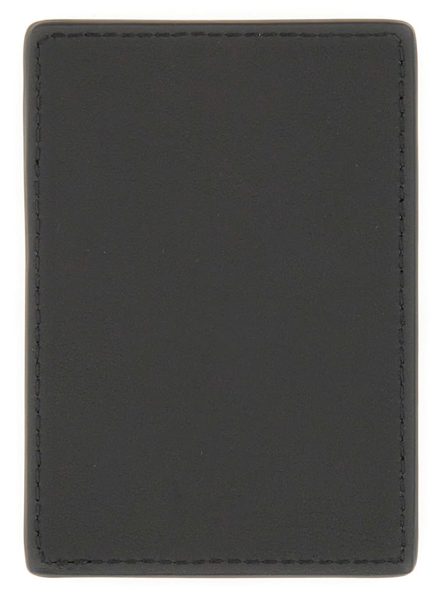 Alexander Mcqueen Magnetic Card Holder With Logo In Black