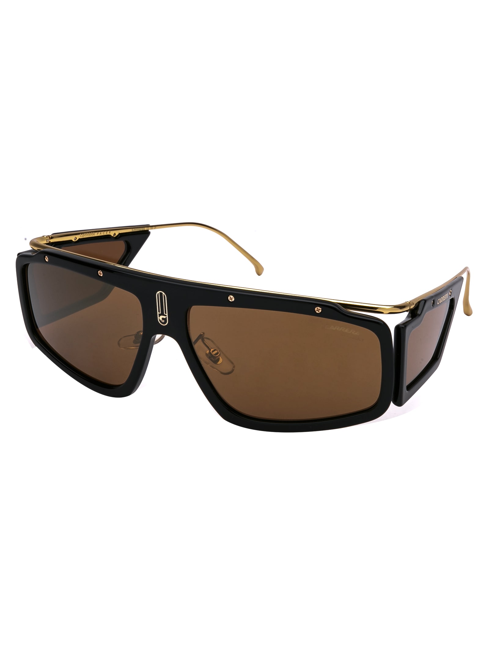 Shop Carrera Facer Sunglasses In 2m2k1 Black Gold