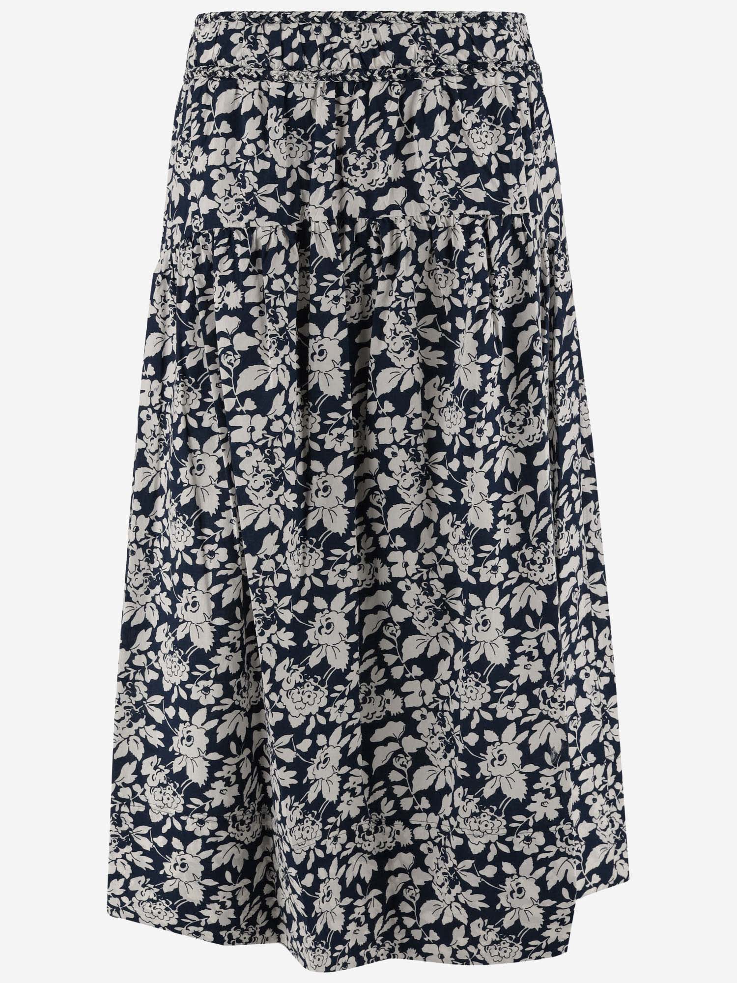 Shop Ralph Lauren Cotton Skirt With Floral Pattern In Red