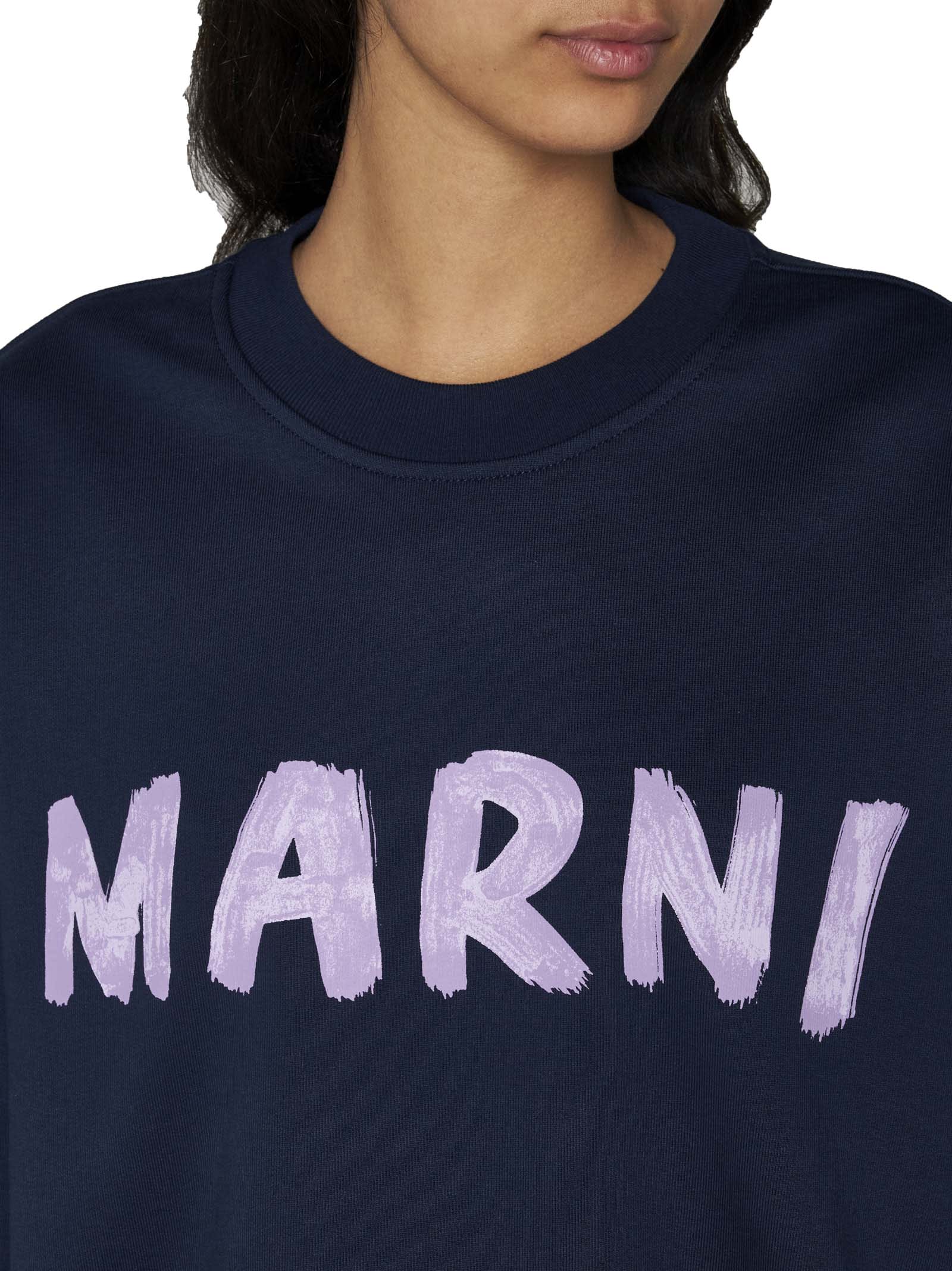 Shop Marni Fleece In Blue Kynite