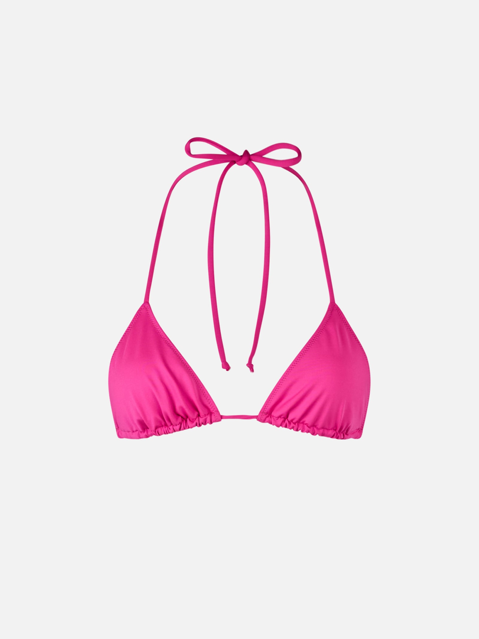 Shop Mc2 Saint Barth Woman Fuchsia Triangle Top Swimsuit Leah In Pink