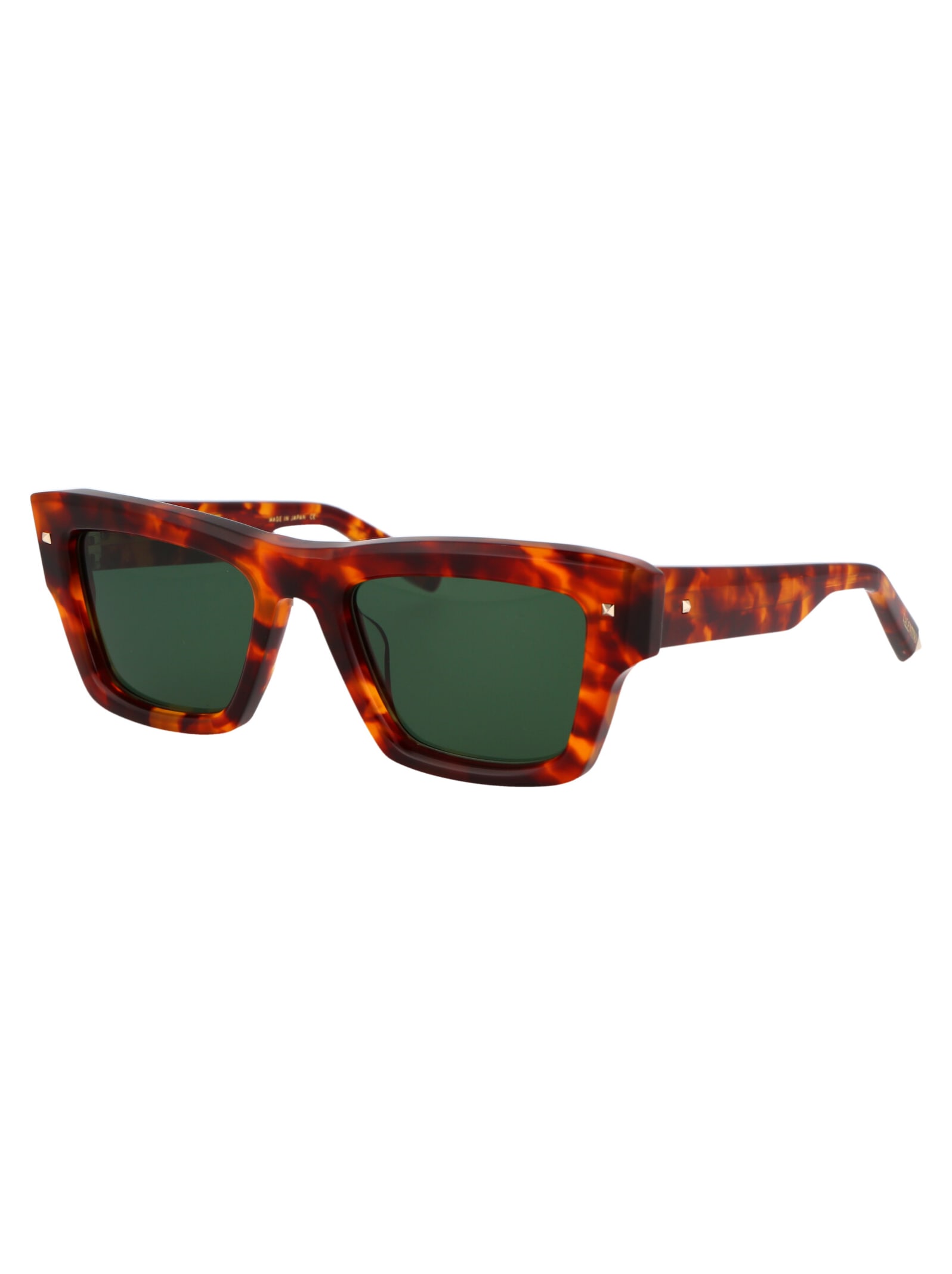 Shop Valentino Xxii Sunglasses In Honey Tortoise W/dark Green