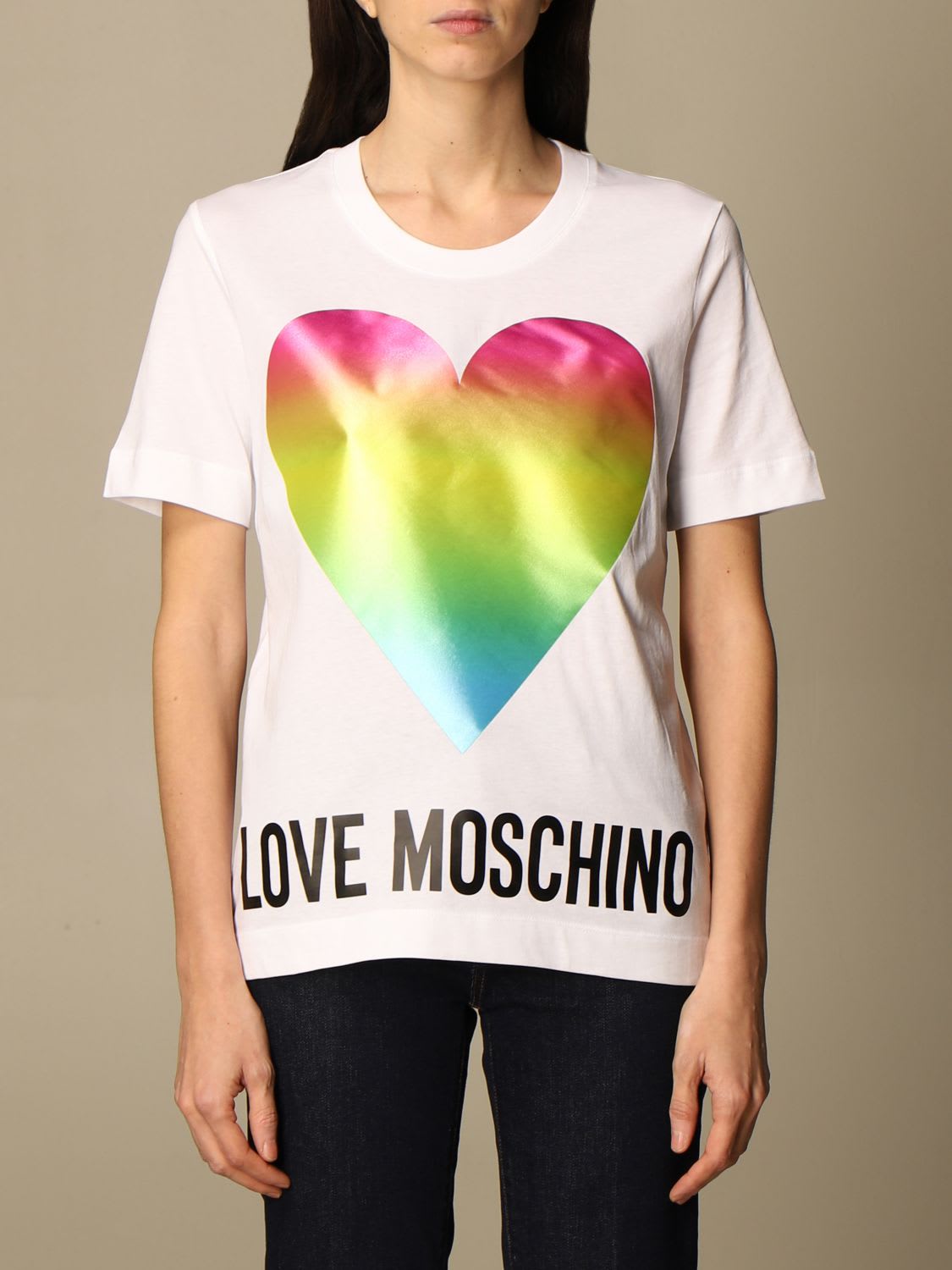 Love Moschino T-shirt Love Moschino Cotton T-shirt With Heart Print